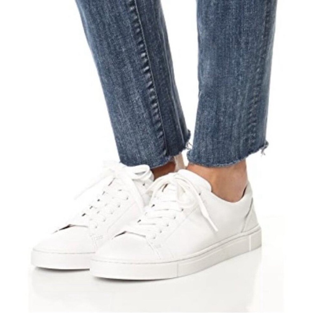 Frye Ivy Low Lace White Leather Sneakers Lace Up Shoes Casual | sz 6